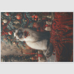 Balinese Cat Christmas Tree with Jingle Bells Tissue Paper