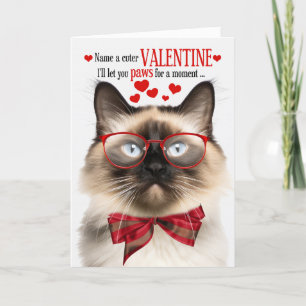 Balinese Cat Lover Feline Humour Valentine's Day Holiday Card