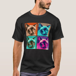 Balinese Cat Pop Illustration Colorful Animal T-Shirt