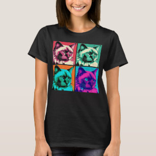 Balinese Cat Pop Illustration Colourful Animal  1 T-Shirt