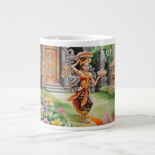 Balinese Charm, Offering and Smiles Large Coffee Mug