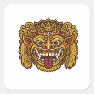 Balinese Cultural Barong  Square Sticker