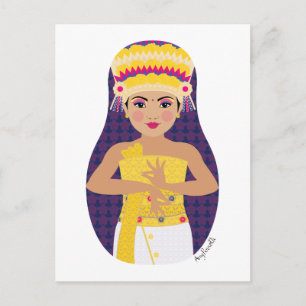 Balinese Dancer Matryoshka Postcard