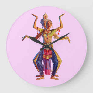 Balinese dancers print large clock