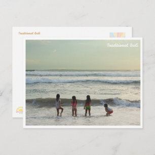 Balinese Girls Beach Fun Postcard