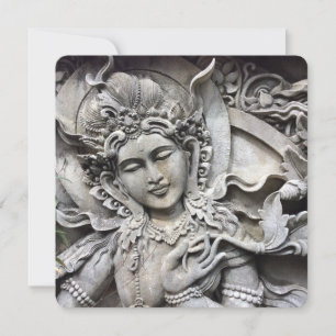 Balinese Goddess Stone Carving Card