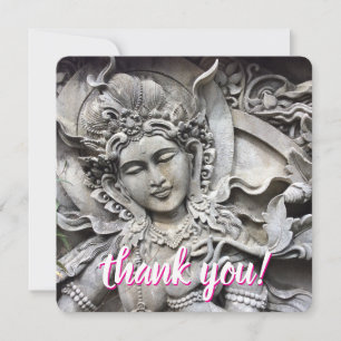 Balinese Goddess Stone Carving Thank You Card