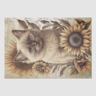 Balinese Kitten Sunflower Cat Tissue Paper