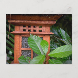 Balinese Lantern in tropical garden Postcard