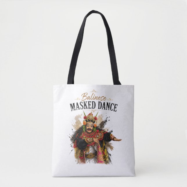 Balinese Masked Dance Tote Bag (Front)