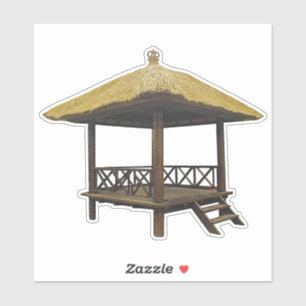 Balinese Thatched Roof Hut Sticker