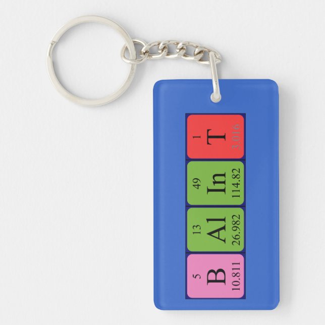 Bálint periodic table name keyring (Front)