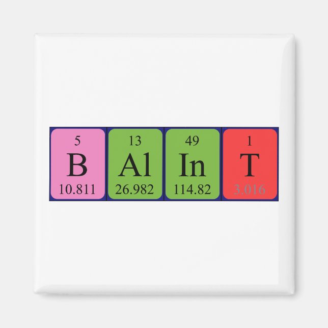 Bálint periodic table name magnet (Front)
