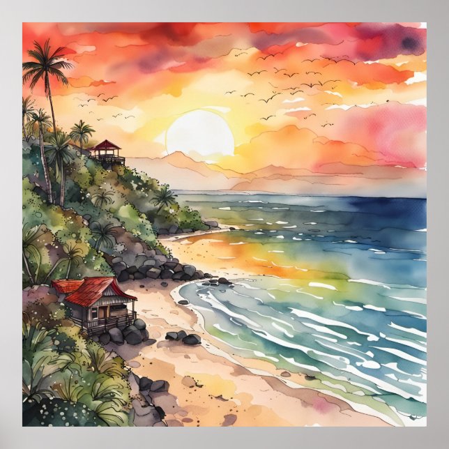 Bali's Sunset Serenade Poster (Front)