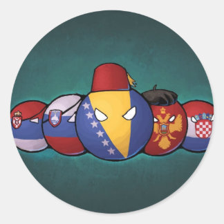 Balkan Countryballs Classic Round Sticker