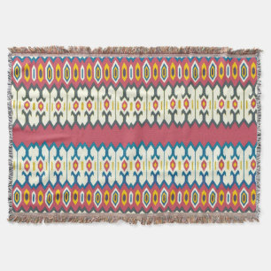 Balkan Folk Art Lozenge Pattern Throw Blanket