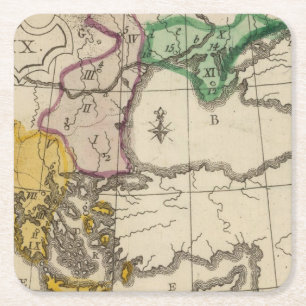 Balkan Peninsula 3 Square Paper Coaster
