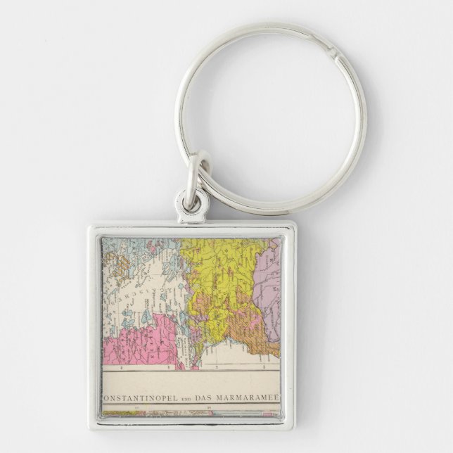 Balkan Peninsula  and Constantinople Map Key Ring (Front)