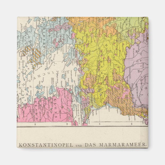 Balkan Peninsula  and Constantinople Map Magnet (Front)