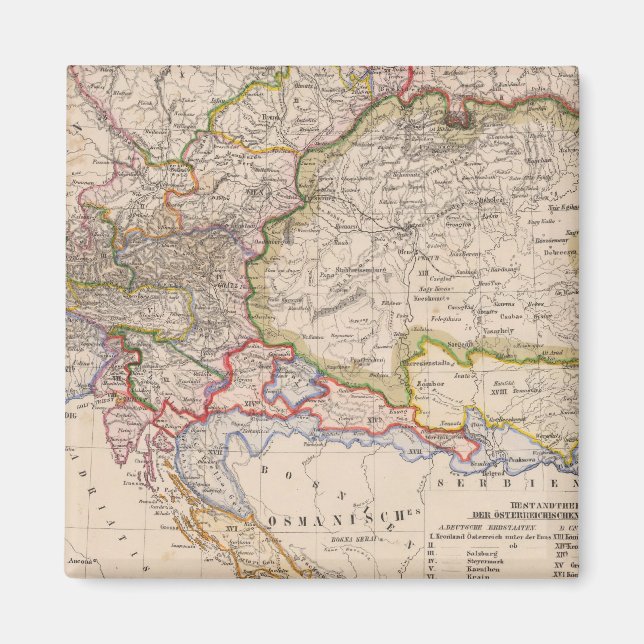 Balkan Peninsula, Austria, Hungary Magnet (Front)