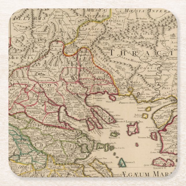 Balkan Peninsula, Greece, Macedonia 3 Square Paper Coaster (Front)