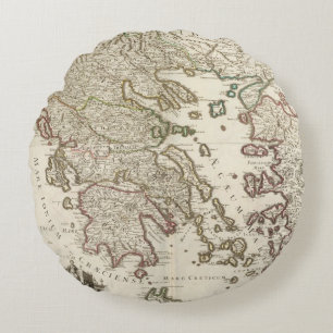 Balkan Peninsula, Greece, Macedonia Round Cushion