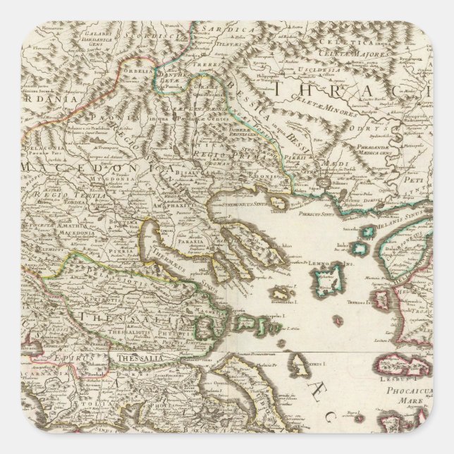 Balkan Peninsula, Greece, Macedonia Square Sticker (Front)