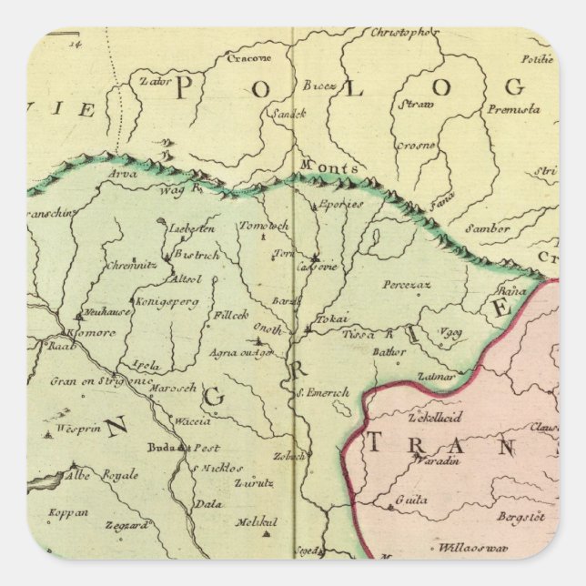 Balkan Peninsula, Hungary, Romania 2 Square Sticker (Front)