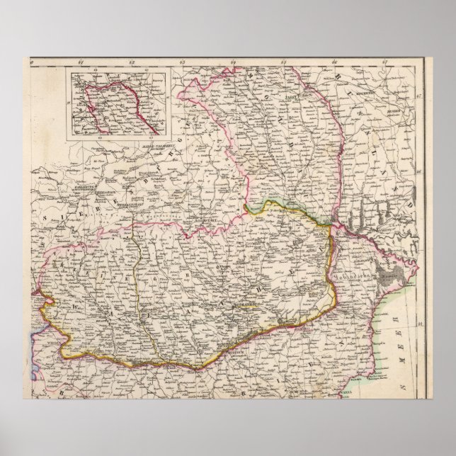 Balkan Peninsula, Turkey, Romania Poster (Front)