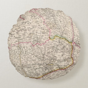 Balkan Peninsula, Turkey, Romania Round Cushion