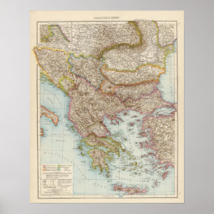 Balkanhalbinsel - Balkan Peninsula Map Poster