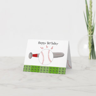 Ball and Bat Happy Birthday Card