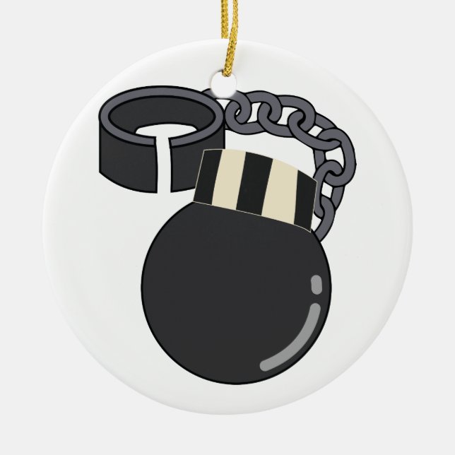 Ball And Chain Ceramic Ornament (Front)