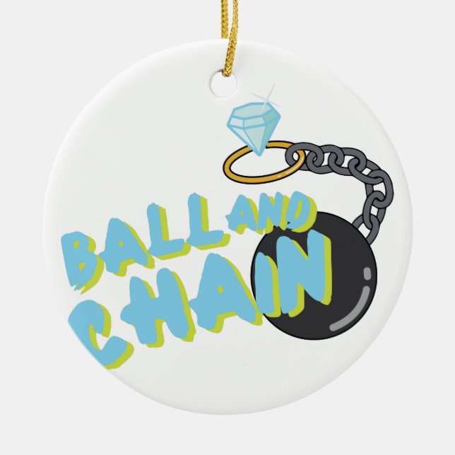 Ball And Chain Ceramic Tree Decoration (Front)