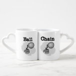 Ball and Chain Lovers Mugs<br><div class="desc">Ball and Chain lovers mugs that fit together perfectly,  just like you do! This humourous ball and chain bride and groom design lovers mugs make a great gift for the couple's shower or as a wedding gift for the newlyweds!</div>