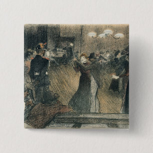 Ball at the Barriere 15 Cm Square Badge