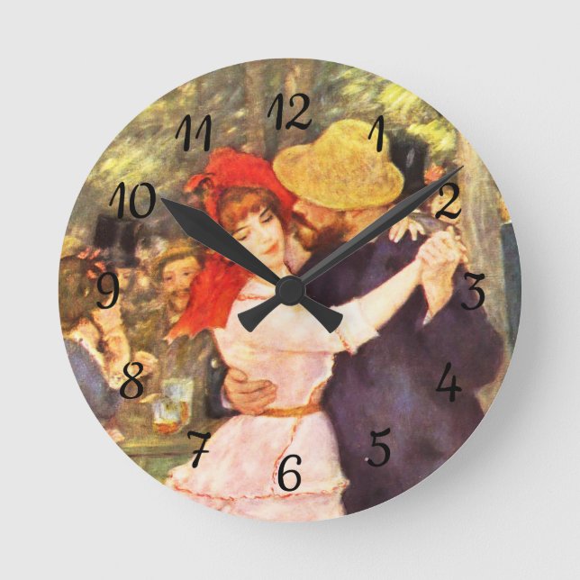 Ball at the Moulin de la Galett Auguste  Renoir    Round Clock (Front)