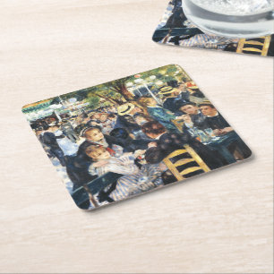Ball at the Moulin de la Galette Party Renoir Square Paper Coaster