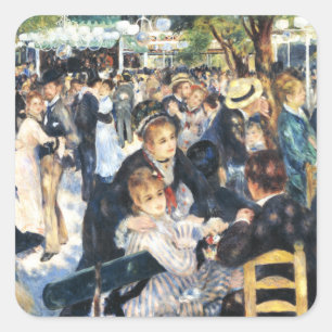 Ball at the Moulin de la Galette Party Renoir    Square Sticker