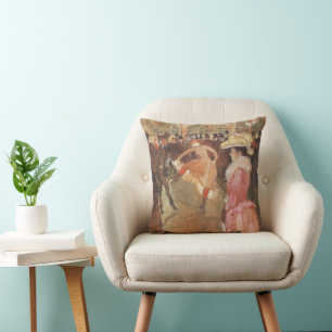 Ball at the Nightclub by Toulouse Lautrec Cushion