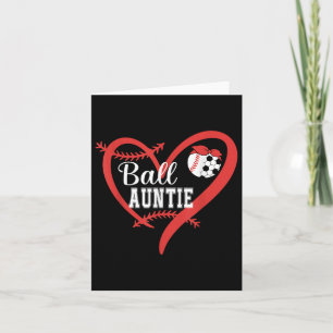 Ball Auntie Baseball Soccer Player Heart Love _1 Card