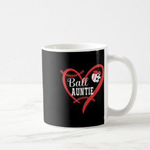 Ball Auntie Baseball Soccer Player Heart Love _1 Coffee Mug