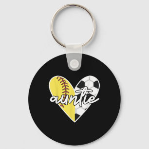 Ball Auntie Softball Soccer Mama Player  Key Ring