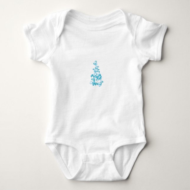 Ball Blue, Medium Turquoise decorative design Baby Bodysuit (Front)