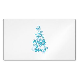 Ball Blue, Medium Turquoise decorative design Magnetic Business Card