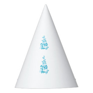 Ball Blue, Medium Turquoise decorative design Party Hat