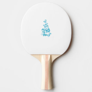 Ball Blue, Medium Turquoise decorative design Ping Pong Paddle