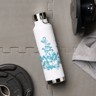 Ball Blue, Medium Turquoise decorative design Water Bottle