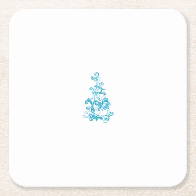 Ball Blue, medium turquoise decorativPaper Coaster (Front)