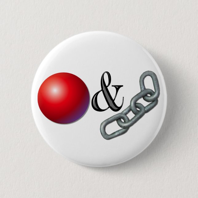 Ball & Chain 6 Cm Round Badge (Front)